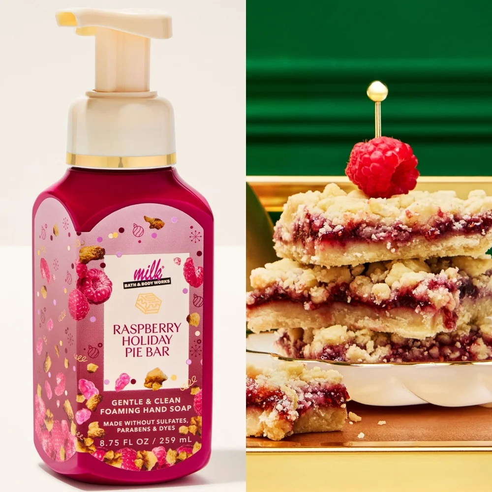 Bath Body Works Milk Bar Raspberry Holiday Pie Bar Foaming Hand Soap NEW Rare